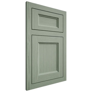 Shiloh Cabinetry Flush Inset Greensboro White Oak Plain Cut Moss Door