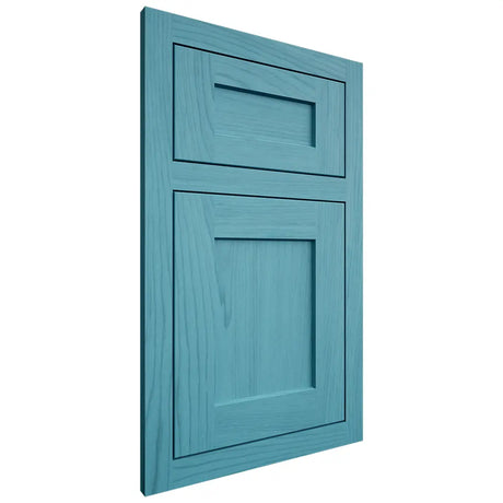 Shiloh Cabinetry Flush Inset Hanover Alder Plain Cut Aqua Door
