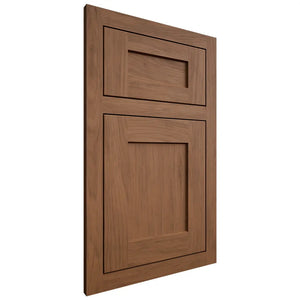 Shiloh Cabinetry Flush Inset Hanover Alder Plain Cut Walnut Door