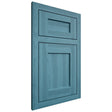 Shiloh Cabinetry Flush Inset Hanover Hickory Plain Cut Aqua Door