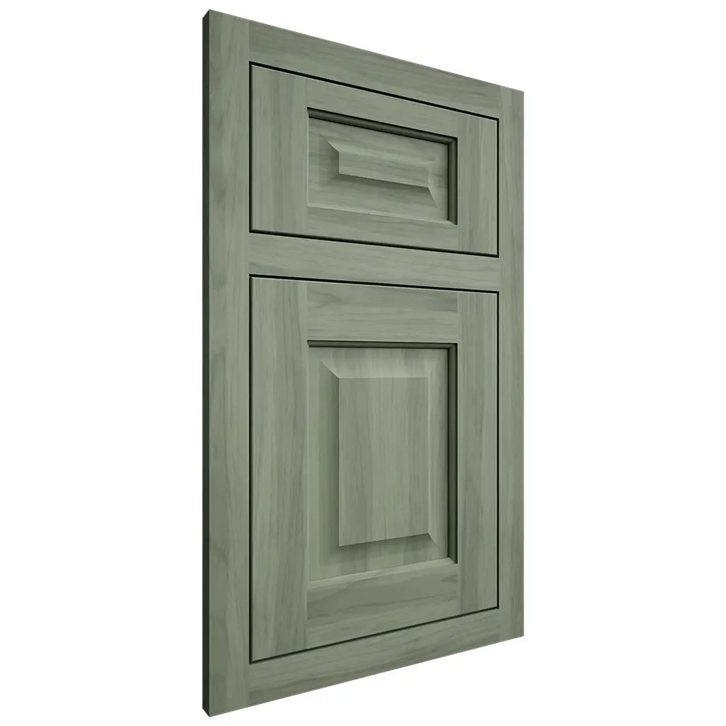 Shiloh Cabinetry Flush Inset Hanover Hickory Plain Cut Moss Door