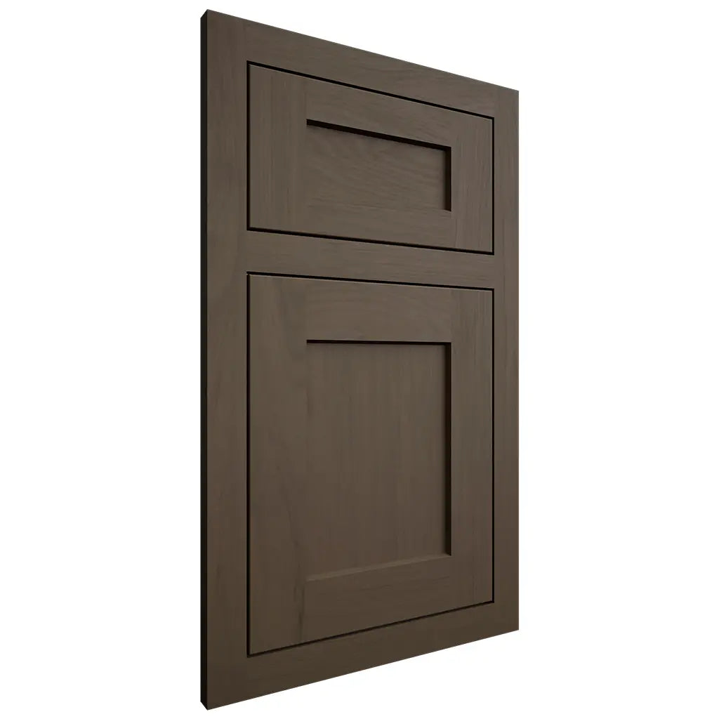 Shiloh Cabinetry Flush Inset Hanover Maple Plain Cut Perfect Brown Door