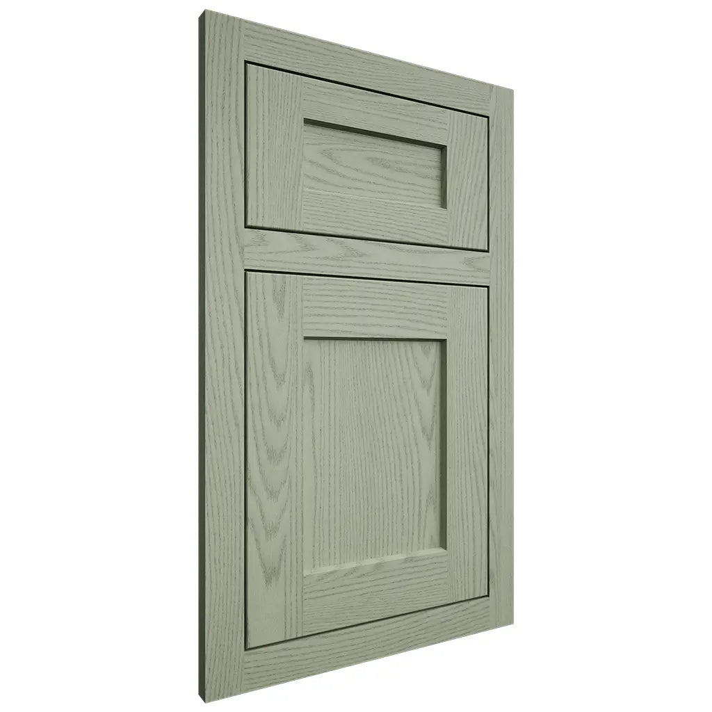 Shiloh Cabinetry Flush Inset Hanover Red Oak Plain Cut Moss Door