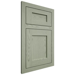 Shiloh Cabinetry Flush Inset Hanover Red Oak Plain Cut Moss Door