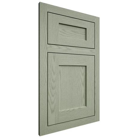 Shiloh Cabinetry Flush Inset Hanover Red Oak Plain Cut Moss Door