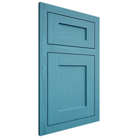 Shiloh Cabinetry Flush Inset Hanover White Oak Plain Cut Aqua Door