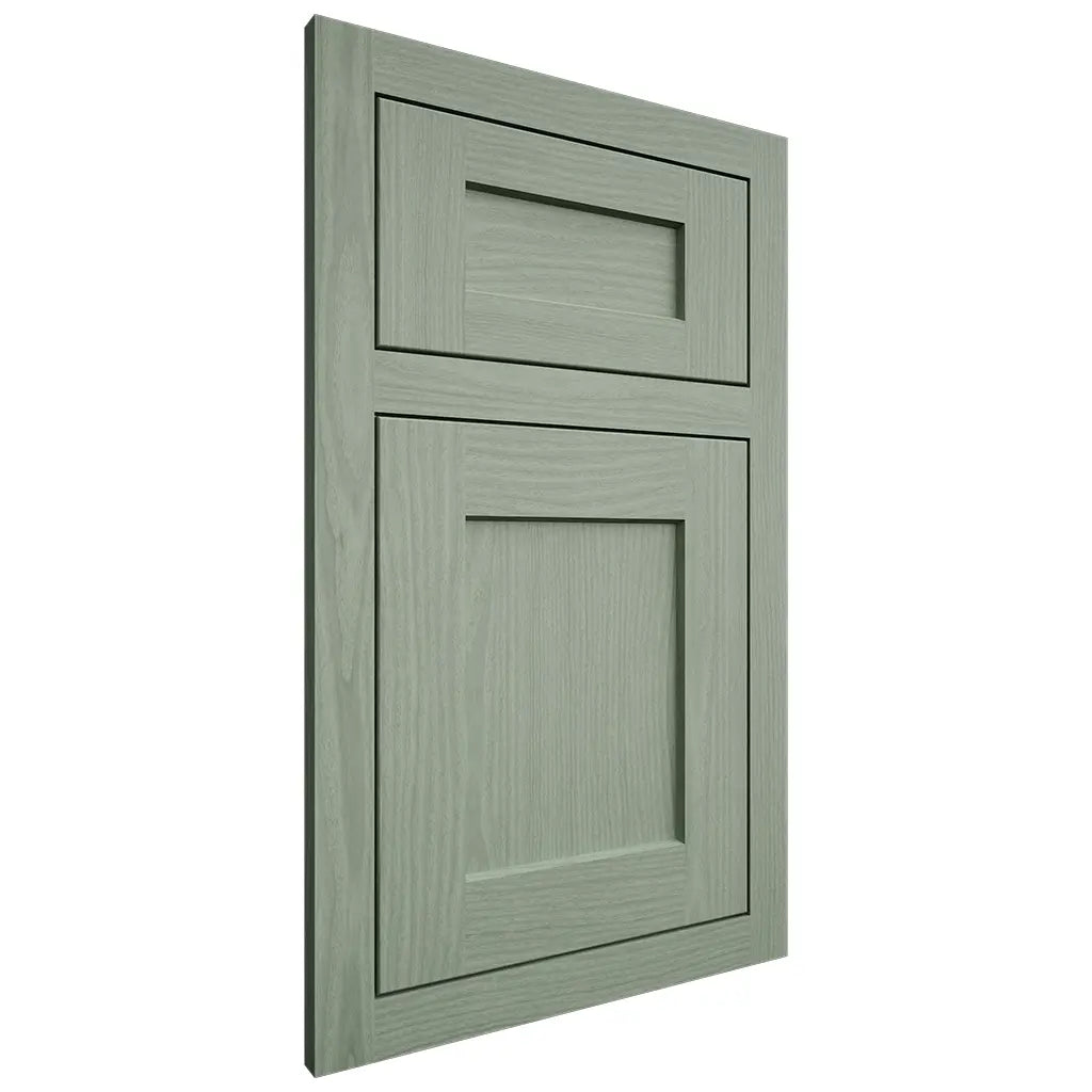 Shiloh Cabinetry Flush Inset Hanover White Oak Plain Cut Moss Door