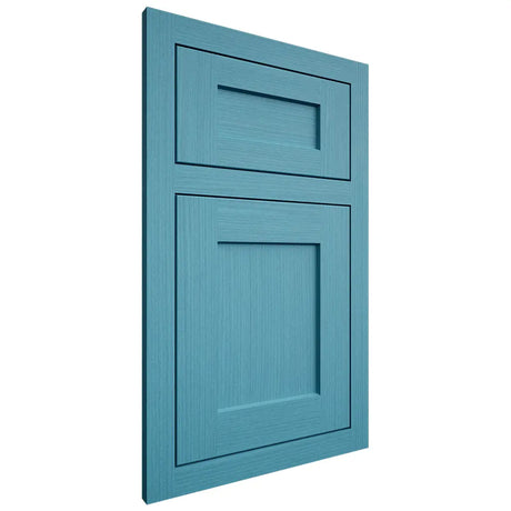 Shiloh Cabinetry Flush Inset Hanover White Oak Rift Cut Aqua Door