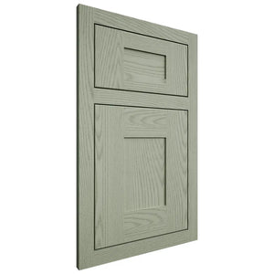 Shiloh Cabinetry Flush Inset Hartford Red Oak Plain Cut Moss Door