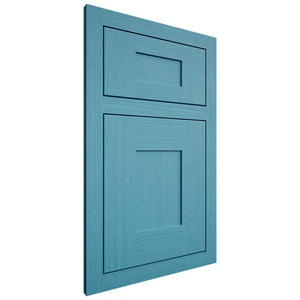 Shiloh Cabinetry Flush Inset Hartford White Oak Rift Cut Aqua Door