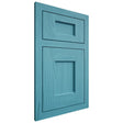 Shiloh Cabinetry Flush Inset Heritage Alder Plain Cut Aqua Door
