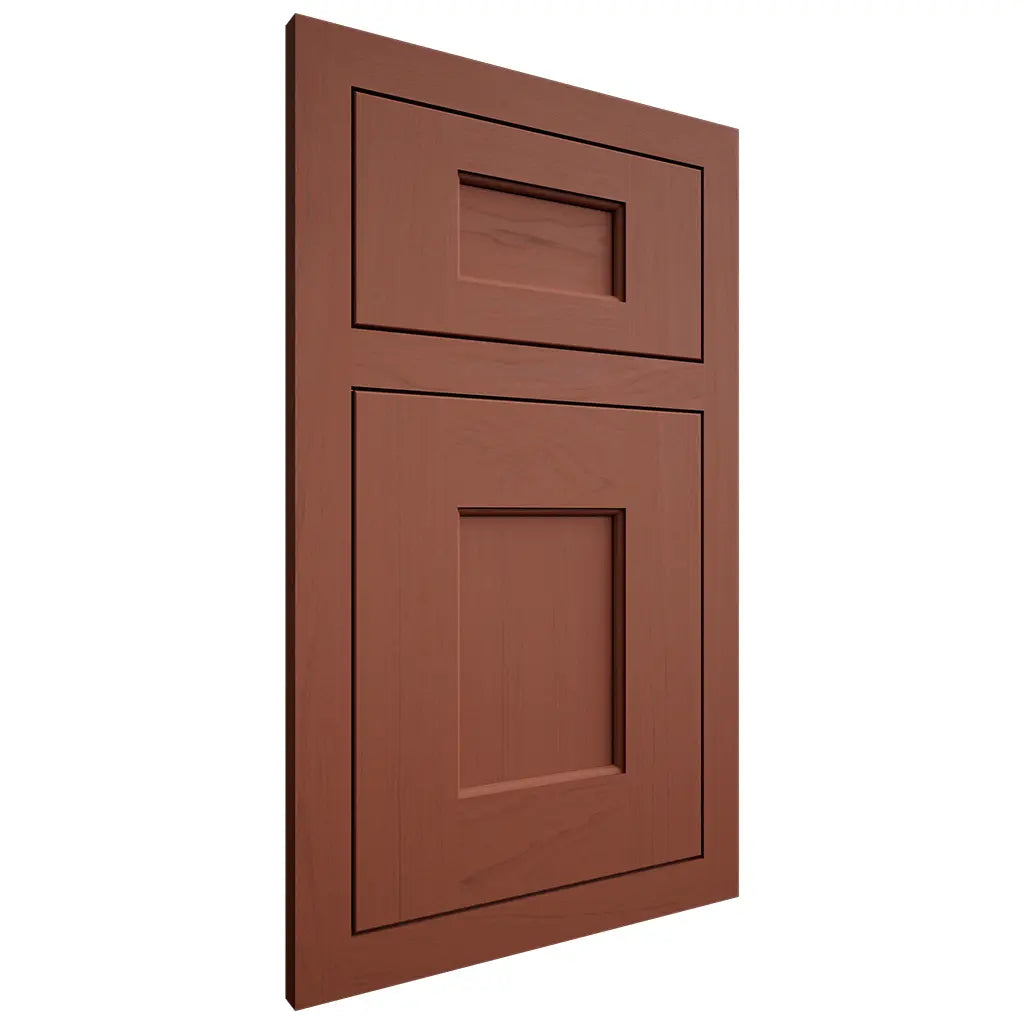 Shiloh Cabinetry Flush Inset Heritage Maple Plain Cut Cayenne Door