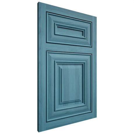 Shiloh Cabinetry Flush Inset Kendall Hickory Plain Cut Aqua Door