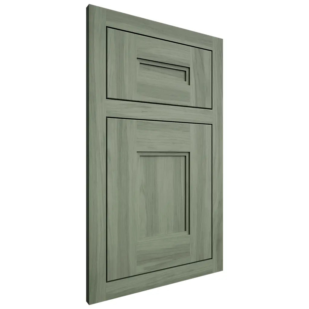 Shiloh Cabinetry Flush Inset Kendall Hickory Plain Cut Moss Door