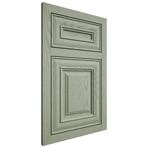 Shiloh Cabinetry Flush Inset Kendall Red Oak Plain Cut Moss Door