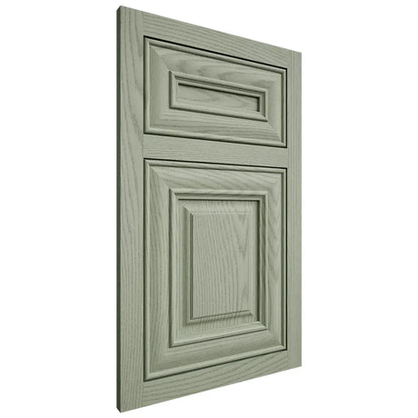 Shiloh Cabinetry Flush Inset Kendall Red Oak Plain Cut Moss Door