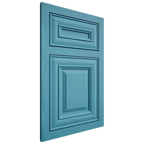 Shiloh Cabinetry Flush Inset Kendall White Oak Plain Cut Aqua Door