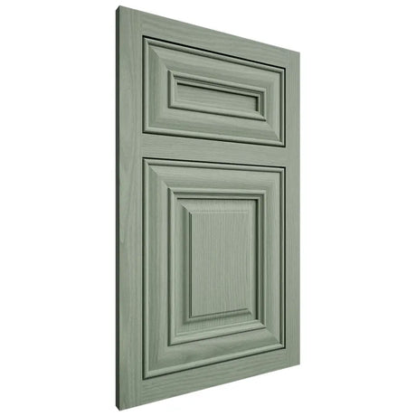 Shiloh Cabinetry Flush Inset Kendall White Oak Plain Cut Moss Door