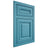 Shiloh Cabinetry Flush Inset Kendall White Oak Quarter Sawn Aqua Door