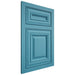 Shiloh Cabinetry Flush Inset Kendall White Oak Quarter Sawn Aqua Door