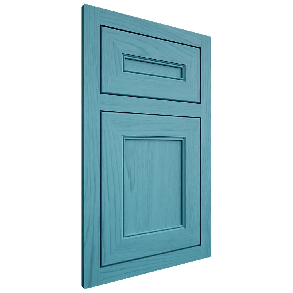 Shiloh Cabinetry Flush Inset Landes Alder Plain Cut Aqua Door