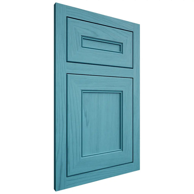 Shiloh Cabinetry Flush Inset Landes Alder Plain Cut Aqua Door
