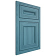 Shiloh Cabinetry Flush Inset Landes Hickory Plain Cut Aqua Door