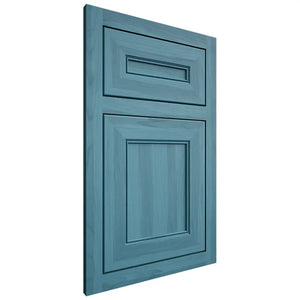 Shiloh Cabinetry Flush Inset Landes Hickory Plain Cut Aqua Door