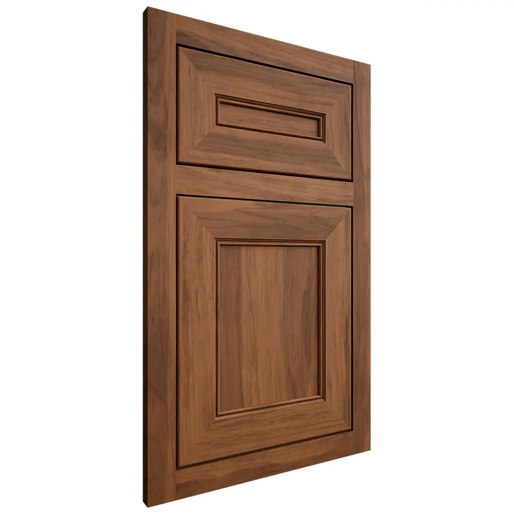 Shiloh Cabinetry Flush Inset Landes Hickory Plain Cut Burnt Sugar Door