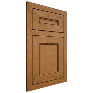 Shiloh Cabinetry Flush Inset Landes Red Oak Plain Cut Autumn Door