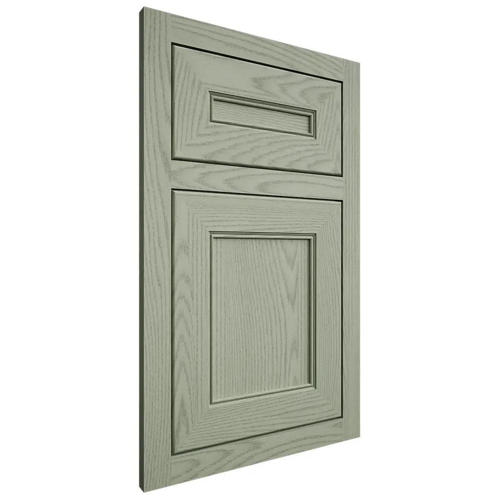Shiloh Cabinetry Flush Inset Landes Red Oak Plain Cut Moss Door