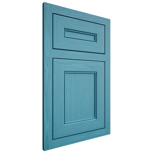 Shiloh Cabinetry Flush Inset Landes White Oak Plain Cut Aqua Door