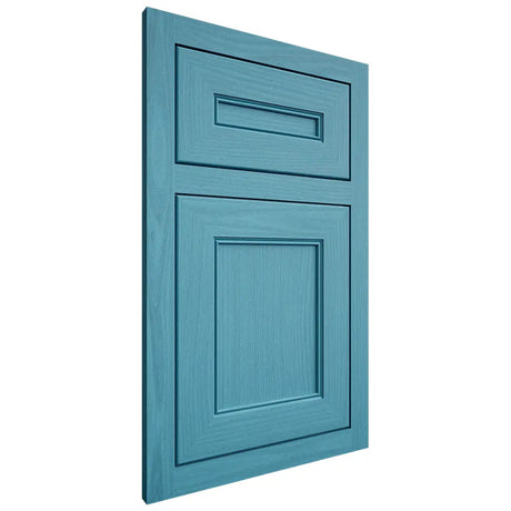 Shiloh Cabinetry Flush Inset Landes White Oak Plain Cut Aqua Door