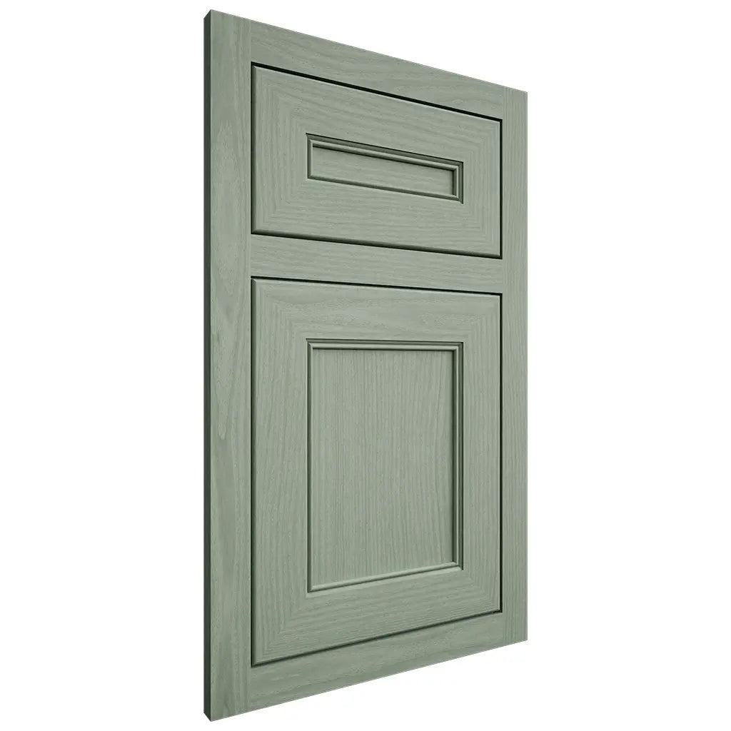 Shiloh Cabinetry Flush Inset Landes White Oak Plain Cut Moss Door