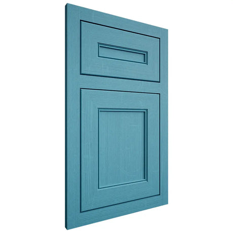 Shiloh Cabinetry Flush Inset Landes White Oak Quarter Sawn Aqua Door