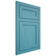 Shiloh Cabinetry Flush Inset Malibu Alder Plain Cut Aqua Door