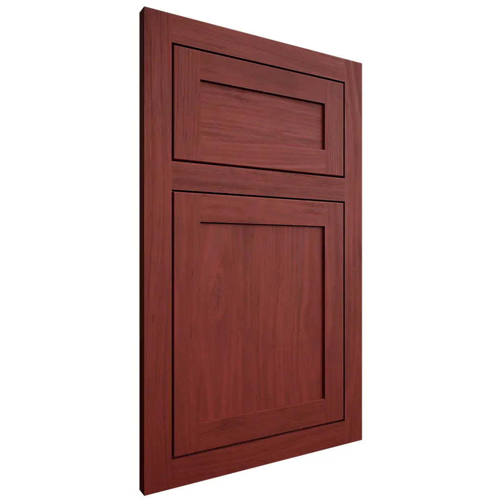 Shiloh Cabinetry Flush Inset Malibu Cherry Plain Cut Red Door