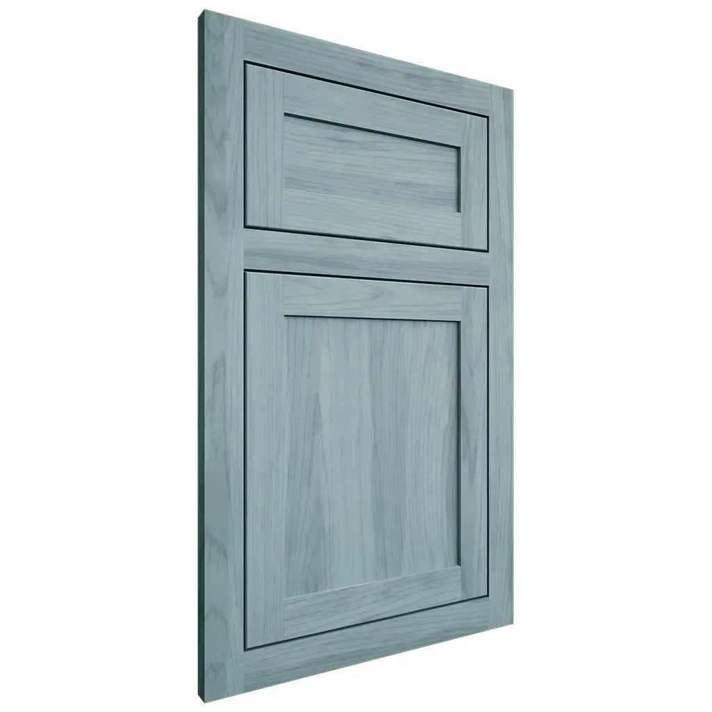 Shiloh Cabinetry Flush Inset Malibu Hickory Plain Cut Sky Door