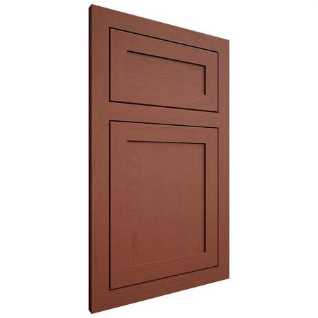 Shiloh Cabinetry Flush Inset Malibu Maple Plain Cut Cayenne Door