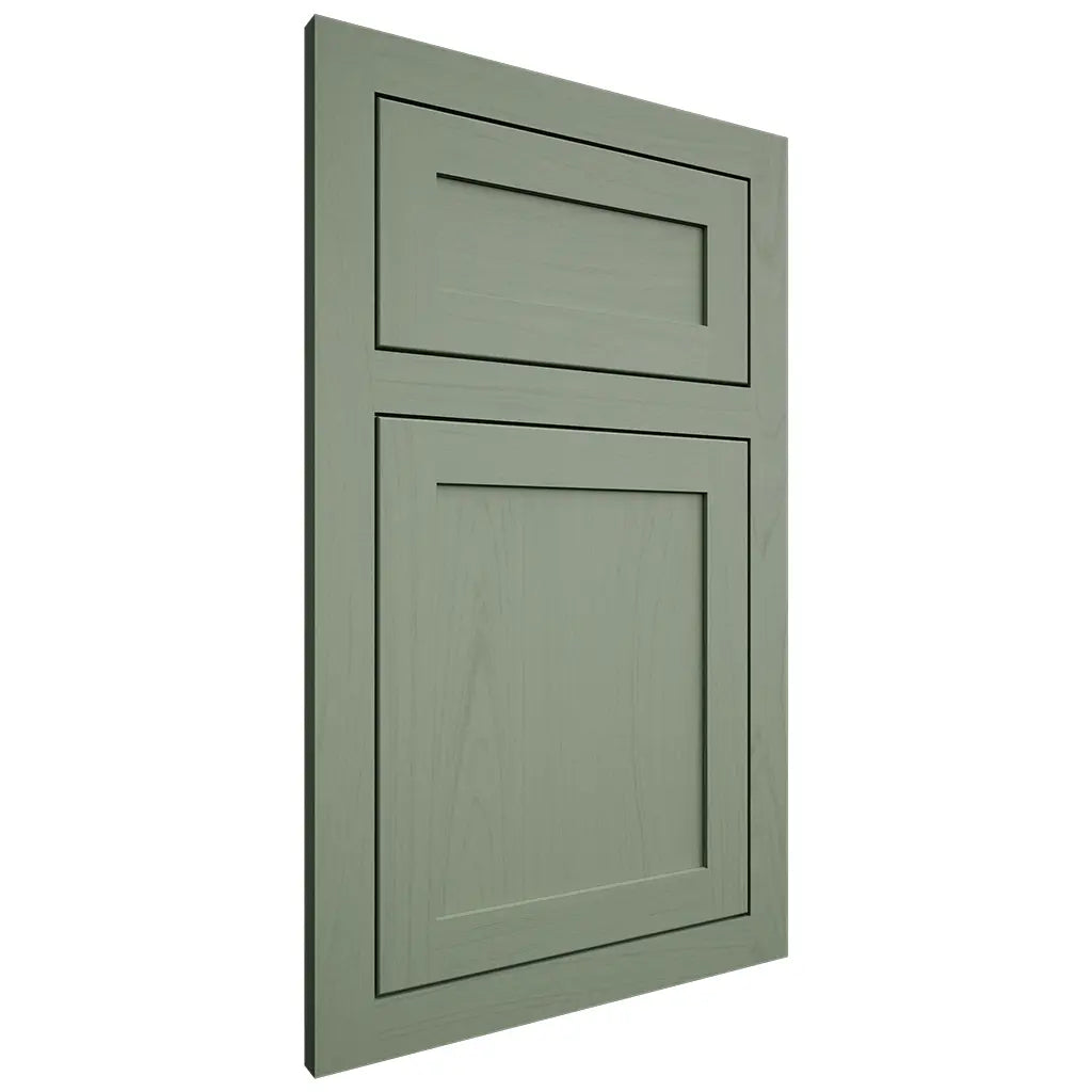 Shiloh Cabinetry Flush Inset Malibu Poplar Plain Cut Moss Door