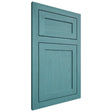 Shiloh Cabinetry Flush Inset Malibu Red Oak Plain Cut Aqua Door