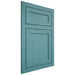 Shiloh Cabinetry Flush Inset Malibu Red Oak Plain Cut Aqua Door