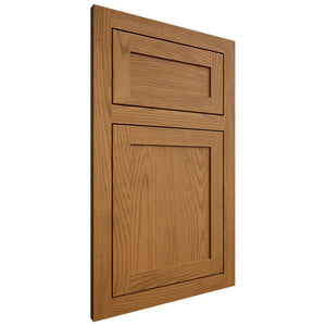 Shiloh Cabinetry Flush Inset Malibu Red Oak Plain Cut Autumn Door