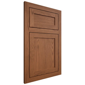 Shiloh Cabinetry Flush Inset Malibu Red Oak Plain Cut Braun Door