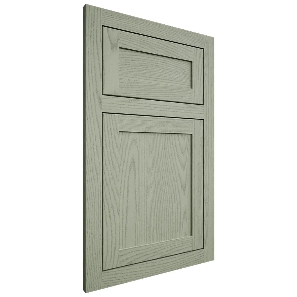 Shiloh Cabinetry Flush Inset Malibu Red Oak Plain Cut Moss Door