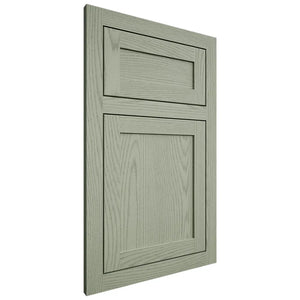 Shiloh Cabinetry Flush Inset Malibu Red Oak Plain Cut Moss Door