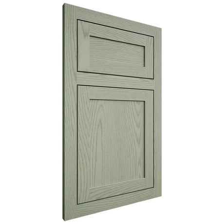 Shiloh Cabinetry Flush Inset Malibu Red Oak Plain Cut Moss Door