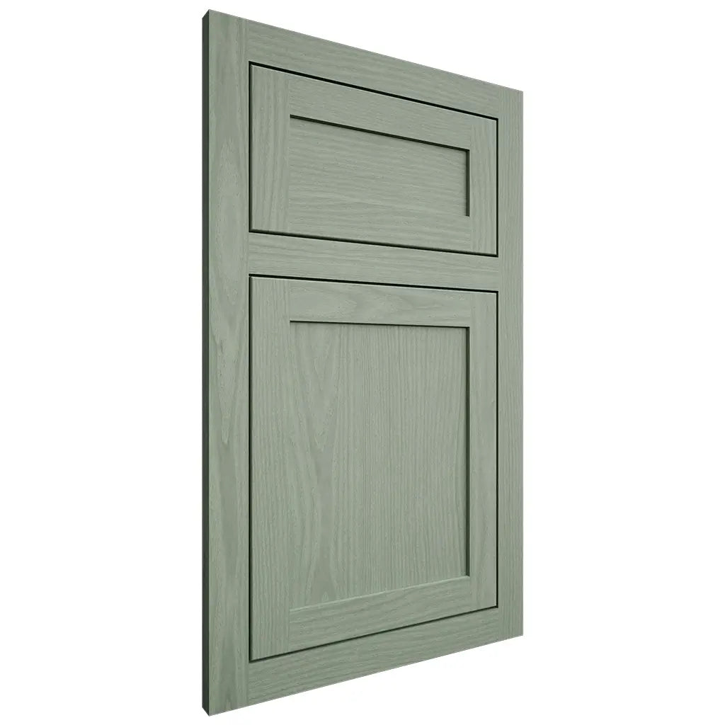 Shiloh Cabinetry Flush Inset Malibu White Oak Plain Cut Moss Door