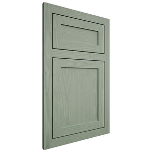 Shiloh Cabinetry Flush Inset Malibu White Oak Plain Cut Moss Door