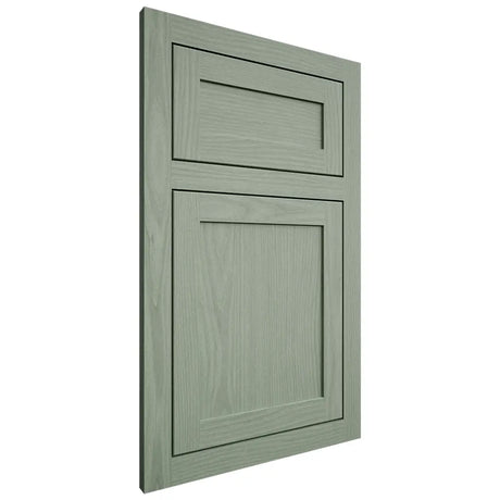 Shiloh Cabinetry Flush Inset Malibu White Oak Plain Cut Moss Door